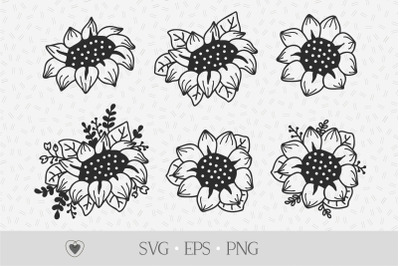 Sunflower svg bundle, flower svg, floral png