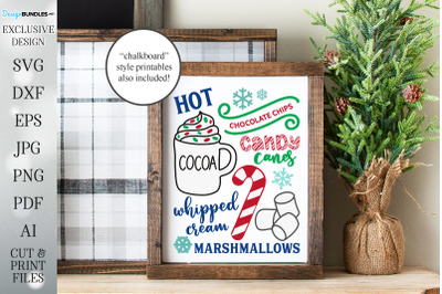Hot Cocoa Bar SVG | Christmas Kitchen Design | Printables Included | C