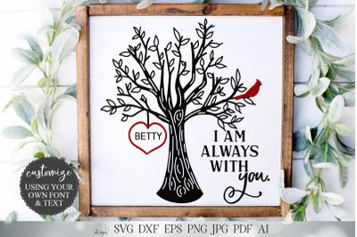 SVG | I Am Always With You | Cutting File | Red Cardinal Heart Tree |
