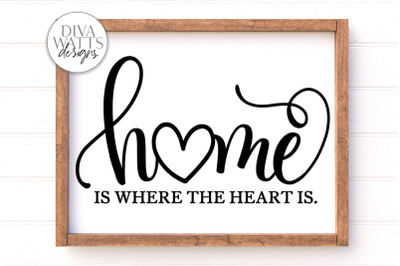 Home Is Where The Heart Is SVG | Farmhouse Sign | DXF and More!