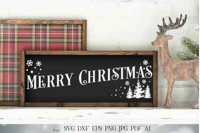 Merry Christmas SVG | Scenery SVG | Snowflakes SVG | Trees svg | Farmh