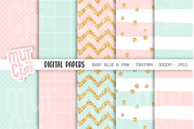 Baby Blue and Pink Paper Set