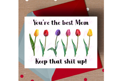 Mother&#039;s Day Card, Funny mom gift, Your best mother, Keep it up, adult