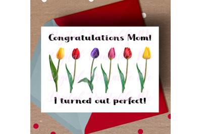 Mother&#039;s Day Card, Funny mom printable Congratulations Mom, I turned o