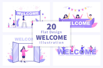 20 Welcome Vector Illustration