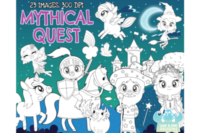 Mythical Quest Digital Stamps - Lime and Kiwi Designs