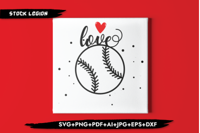 Love Baseball SVG