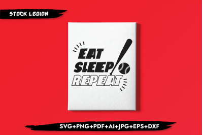 Eat Sleep Baseball Repeat SVG