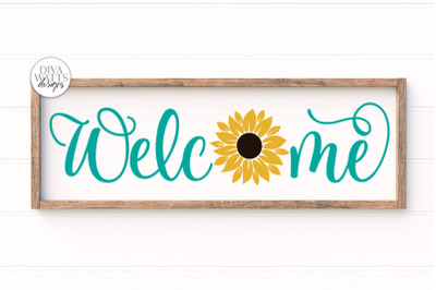Welcome With Sunflower SVG | Farmhouse Sign | DXF and More