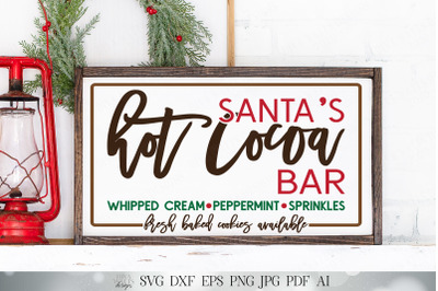 Santa&#039;s Hot Cocoa Bar SVG | Modern Christmas SVG | Christmas Kitchen S
