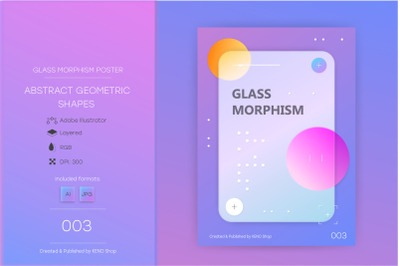 Glassmorphism abstract poster #003.