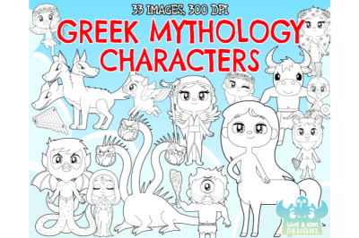 Greek Mythology Characters Digital Stamps - Lime and Kiwi Designs