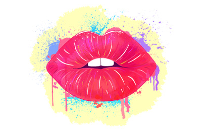 Watercolour lips