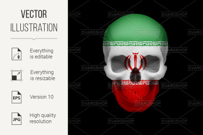 Iranian flag skull