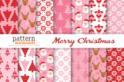 Pink Christmas Digital Paper - S1119