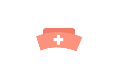 Medical Icon with Nurse Hat Orange Pastel
