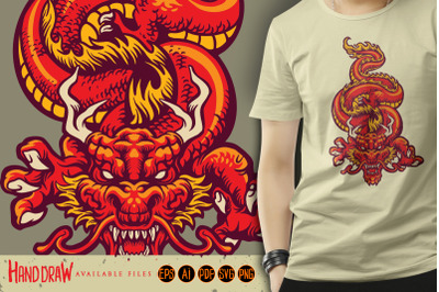 Animal Red Dragon Asia Oriental SVG