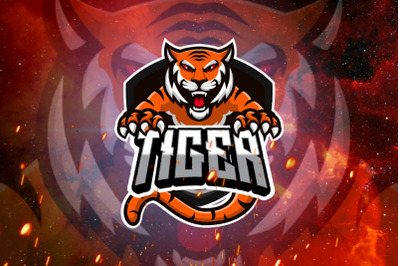 Tiger mascot gaming logo