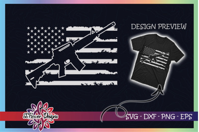 AR15 USA Distressed Flag Military Army