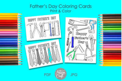 Fathers day coloring card