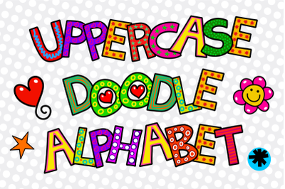 Hand Drawn Uppercase Alphabet Doodle Letters
