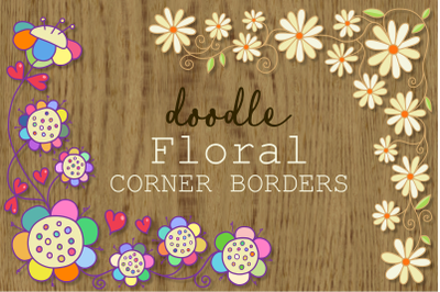 Hand Drawn Doodle Floral Borders