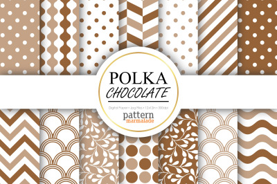 Polka Chocolate Color Digital Paper Pattern - T0503