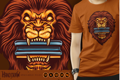 Lion head bite squeegee for screen printing mascot logo