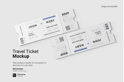 Top View Travel Ticket Mockup