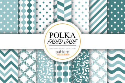 Polka Faded Jade Digital Paper - S0810