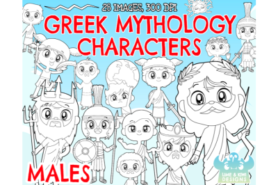 Greek Mythology Characters - Males Digital Stamps