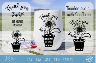 Teacher SVG&2C; Thank you teacher for helping me grow