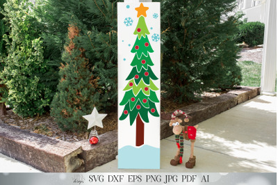 Christmas Tree with Star SVG | Vertical Porch SVG | Front Porch SVG |