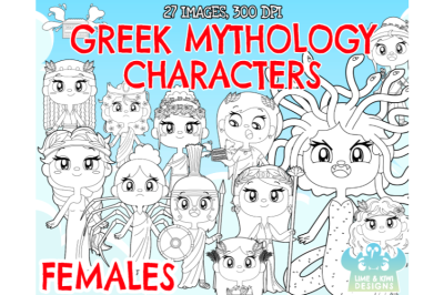 Greek Mythology Characters - Females Digital Stamps