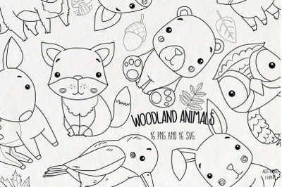 Baby Woodland Animals Digital Stamps SVG | Set of 16 |
