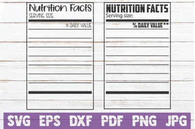 Nutrition Facts SVG Cut Files