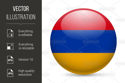 Round glossy icon of Armenia