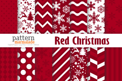 Red Christmas Digital Paper - S1216