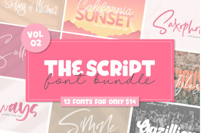 The Script Font Bundle - Vol 02 (Script Fonts, Calligraphy Fonts)