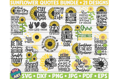 Sunflower quotes Bundle SVG | 21 designs