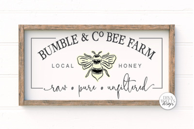 Bumble &amp; Co Bee Farm SVG | Farmhouse Bees Sign | dxf and more