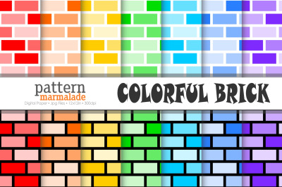 Colorful Bricks Digital Paper - T0702
