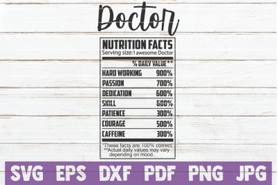 Doctor Nutrition Facts SVG Cut File