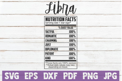 Libra Nutrition Facts SVG Cut File