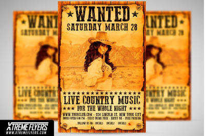 Country Wanted Flyer Template