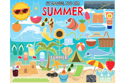 Summer Clipart - Lime and Kiwi Designs