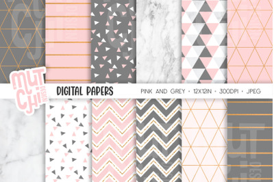 Pink and Grey Digital Papers
