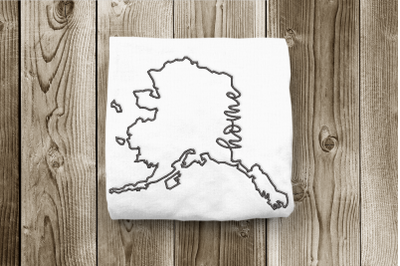 Alaska Home State Outline | Embroidery