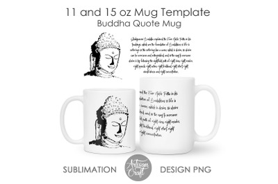 Buddha mug, buddha quote, 4 noble truths, life is suffering quote