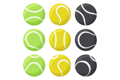 Tennis balls. Sport, fitness equipment, black, yellow and green tennis